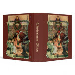 Santa Claus and Sleeping Children by the Fireplace 3 Ring Binder