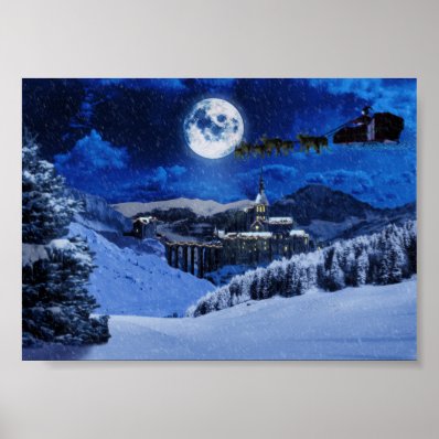 Santa Claus and the North Pole Print