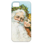 Santa Claus and young girl iPhone 5 Case