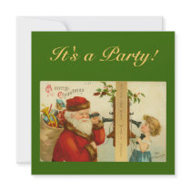 Santa Claus Antique Postcard Print Invitation by Vintagedreams Santa Claus Antique Postcard Print Invitation