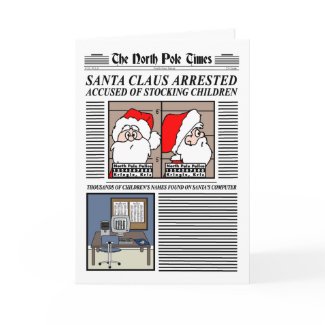 Santa Claus Arrested Christmas Card card
