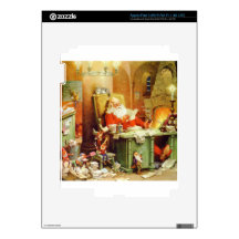 Santa Claus at the North Pole, Checking His List Skin For iPad 3