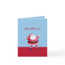 Santa Claus blue Christmas Note Card