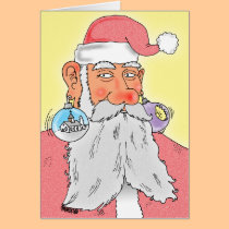 Santa Claus Christmas Decoration Earrings Card cards