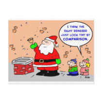 santa claus christmas eight tiny reindeer postcards