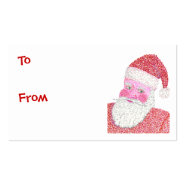 Santa Claus Christmas gift tags, business cards profilecard