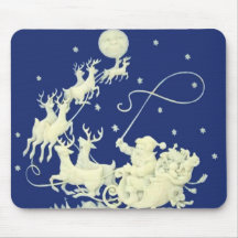 Santa Claus Christmas Vintage Postcard Art Mousepad