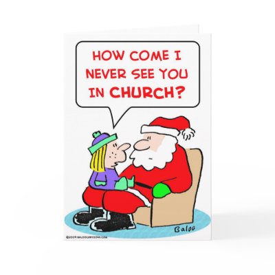 santa claus church greeting card by rexfmay