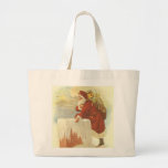 Santa Claus Climbing Down the Chimney with Toys Bag