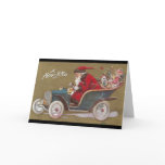 Santa Claus Driving Blue Roadster cards