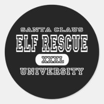 Santa Claus Elf Rescue University Stickers