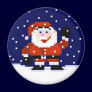 Santa Claus & Falling Snow Pixel Art Magnet