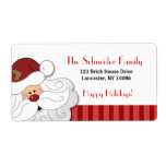 Santa Claus Holiday Address Label (Red Stripe)
