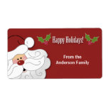 Santa Claus Holiday Baking / Cookie Sticker (Red) Personalized Shipping Labels