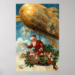 Santa Claus in Airship Print