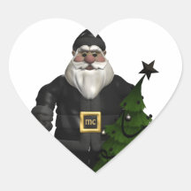 Santa Claus In Black Leather Stickers