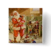 Santa Claus in his North Pole Reindeer Stables Pin