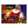 Santa Claus in Toy Shop Print