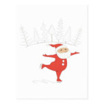 Santa Claus is ice skating POSTCARD