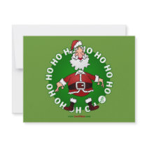 Santa Claus jumps 4 Christmas invitations by cardvibes Santa Claus jumps 4 Christmas invitations