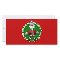 Santa Claus jumps 4 Christmas photo cards