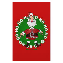 Santa Claus jumps 4 Christmas Customized Stationery