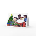 Santa Claus Lighting The Menorah Greeting Card