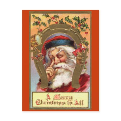 Santa Claus Message Postcard by kimmyklassickorner