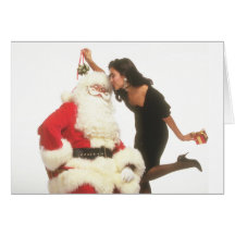 Santa Claus & Mistletoe Greeting Cards