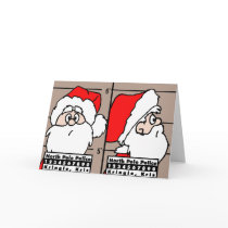 Santa Claus Mug Shot Christmas Card