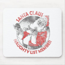 Santa Claus Naughty List Member Mouse Mat