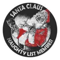 Santa Claus Naughty List Member stickers