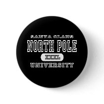 Santa Claus North Pole University Dark Pinback Buttons