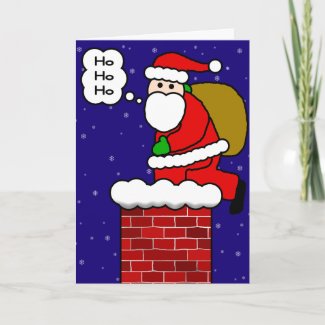 Santa Claus on Chimney card