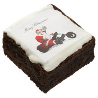 Santa Claus On Motor Trike Square Brownie