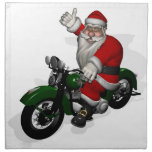 Santa Claus On Motorbike Printed Napkin