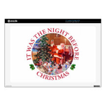 Santa Claus On The NIght Before Christmas Decal For 17" Laptop