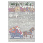 Santa Claus One Horse Open Sleigh in the Snow Stationery Design