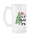 This cute Christmas design has our darling panda bear dressed up in a Santa hat! Panda is ready for the holidays with his big smile and cute Christmas tree!
