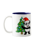 This cute Christmas design has our darling panda bear dressed up in a Santa hat! Panda is ready for the holidays with his big smile and cute Christmas tree!
