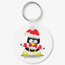 Santa Claus Penguin keychains by fightcancertees Santa Claus Penguin keychains
