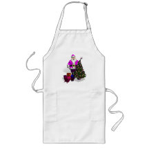 Santa Claus Pink Ribbons Aprons