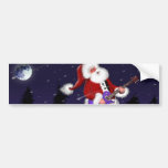 Santa Claus Playing Electric Guitar Bumper Stickers