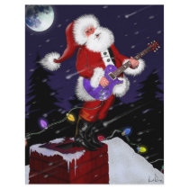 Santa Claus Playing Electric Guitar flyers