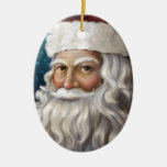 Santa Claus Portrait Oval Porcelain Ornament ornaments