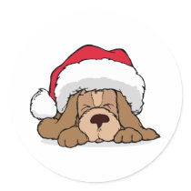 Santa Claus Puppy stickers