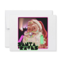 Santa Claus Raves - Funny Santa Raver invitations by dustyvinyldesign Santa Claus Raves - Funny Santa Raver invitations