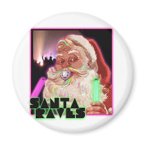 Santa Claus Raves - Funny Santa Raver magnets by dustyvinyldesign Santa Claus Raves - Funny Santa Raver magnets