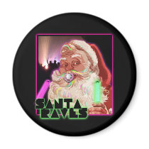 Santa Claus Raves - Funny Santa Raver magnets by dustyvinyldesign Santa Claus Raves - Funny Santa Raver magnets