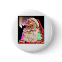 Santa Claus Raves Funny Santa Raver- No Text - buttons by dustyvinyldesign Santa Claus Raves Funny Santa Raver- No Text - buttons